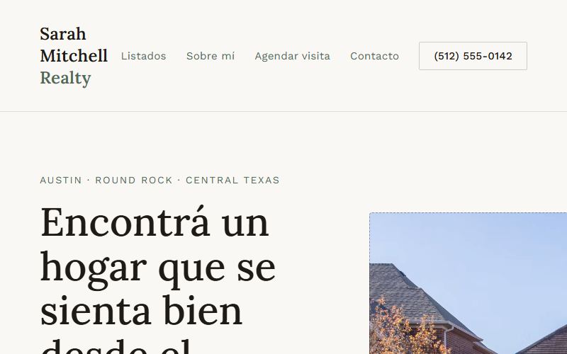 Sitio web de Sarah Mitchell Realty
